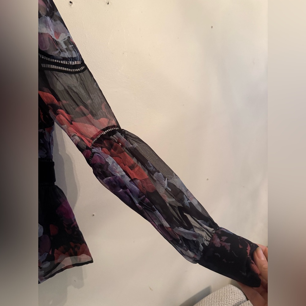 Ted Baker Black Floral Sheer Blouse - Picture 9 of 14